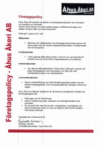 Företagspolicy 2018